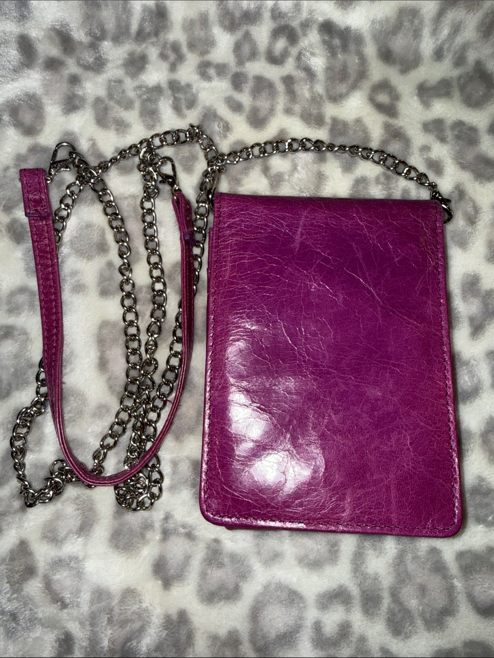 HOBO Purple Crossbody Chain Wallet